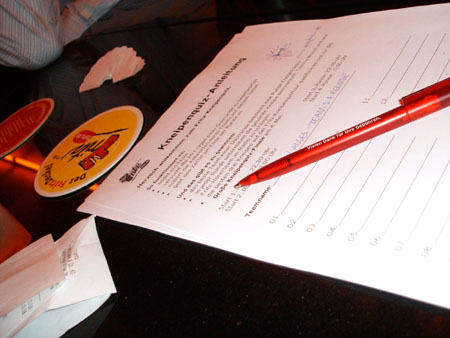 noch ist der zettel leer..