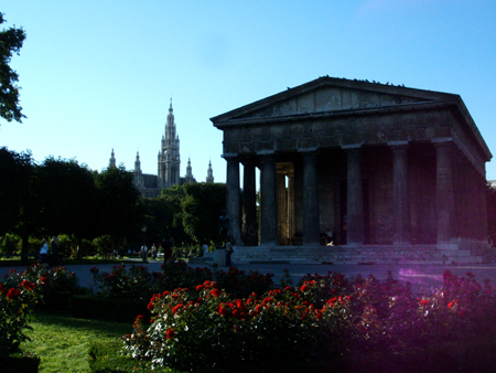 volksgarten im abendlicht